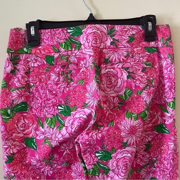 LILLY PULITZER Kristen Pink Floral Cropped Capri Pant Palm Beach Fit Size 2 - Picture 7 of 13